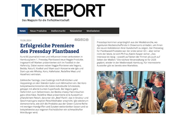 Erfolgreiche Premiere des Pressday Plantbased im TK-REPORT